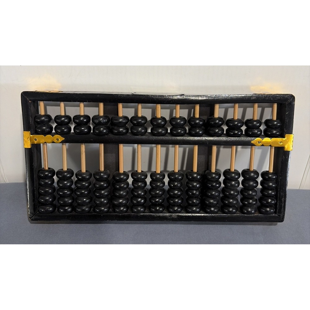 VTG Lotus Flower Brand Chinese Wood Abacus (Suanpan) 13 Row 91 Bead Calculator - Picture 1 of 8
